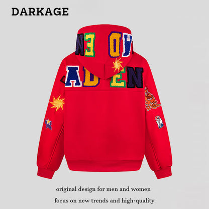 DARKAGE Multi-Patch Chenille Varsity Hoodie