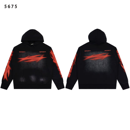 Unisex Oversized Graphic Hoodie Casual Streetwear Sweatshirt Letter Print Pullover Hooded Jumper for Men and Women