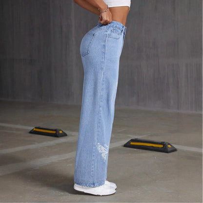 Rhinestone Butterfly Jeans