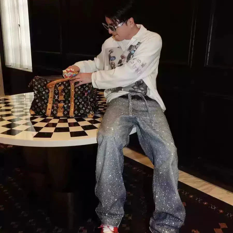 Rhinestone Baggy Pants | Bold & Comfortable Style