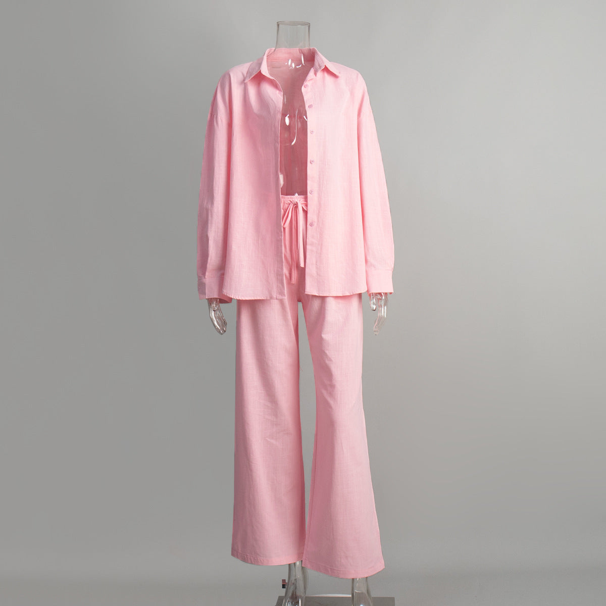 Cotton shirt trouser suit spring and summer new loose long-sleeved shirt casual suit for women - Seldom Seen Styles