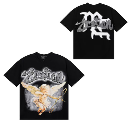 MIXED EMOTIONS Diamond Angel Jetski Rhinestone Tee