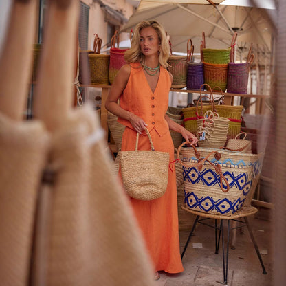 Ensemble gilet et jupe en coton et lin pour femmes, nouveau gilet d'été + jupe longue évasée, ensemble décontracté