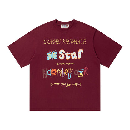 Star Holder Graphic Oversized T-Shirt Short Sleeve Crew Neck Casual Summer Streetwear Tee | Star Holder Tee