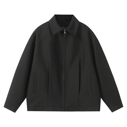 Minimalist Raglan Sleeve Zipper Jacket