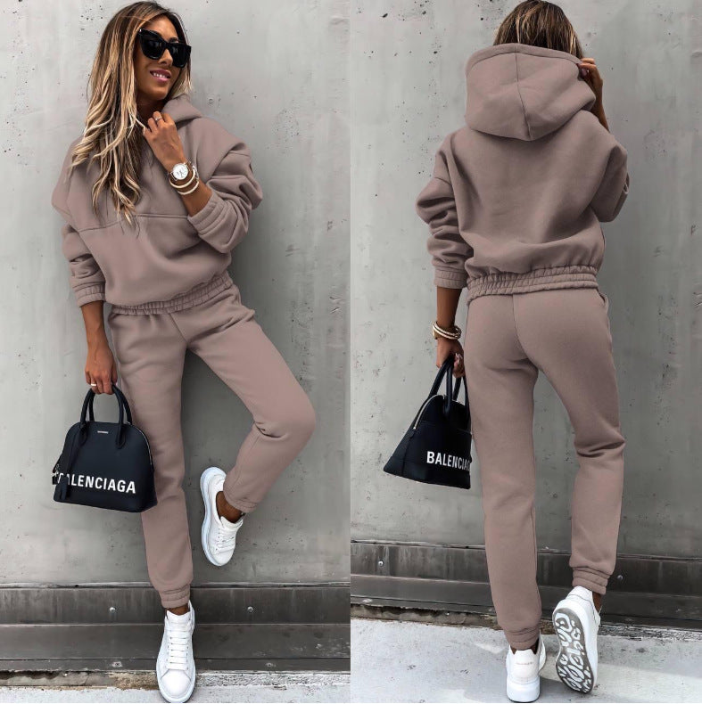 Women's Fleece Hoodie and Jogger Set Oversized Tracksuit Two Piece Lounge Set Casual Sweat Suit