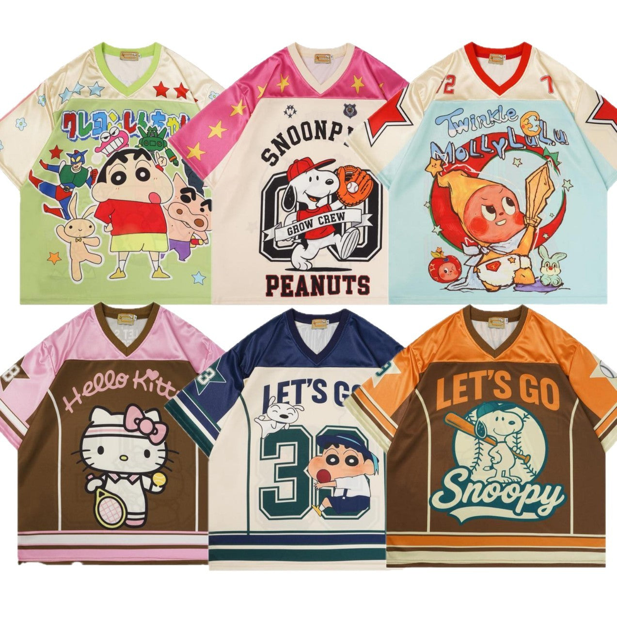 Cartoon Print V-Neck Short Sleeve T-Shirt Retro Animation Loose Fit Casual Streetwear Couple Summer Jersey Tee | Toon V Tee
