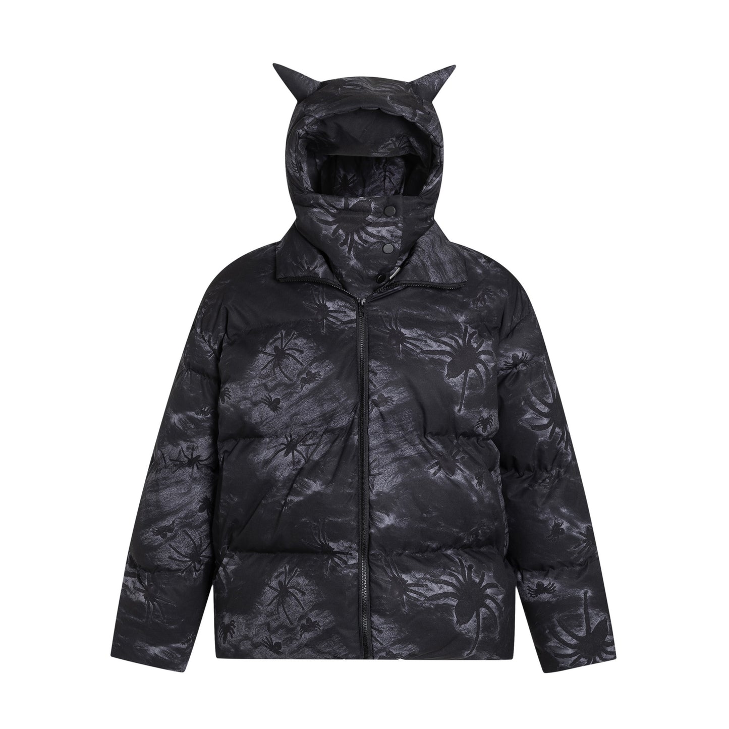 Women's American Street Masked Neckline Hooded Puffer Cotton Jacket Thickened Oversized Winter Coat Unisex Couple | Mask Hood Puffer