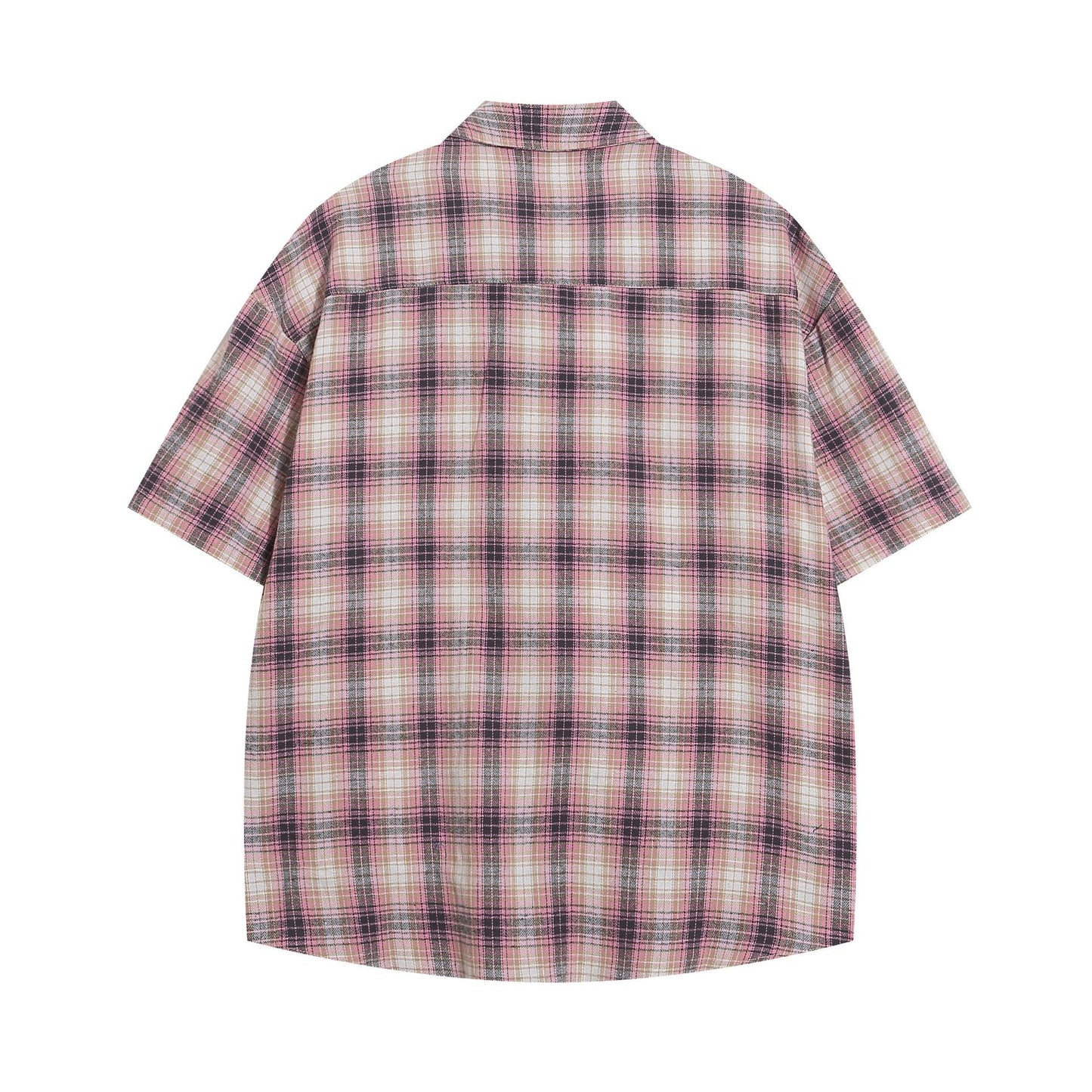 Wild Azi Playful Cartoon Oversized Plaid Button-Up Shirt