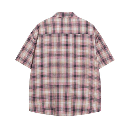 Wild Azi Playful Cartoon Oversized Plaid Button-Up Shirt