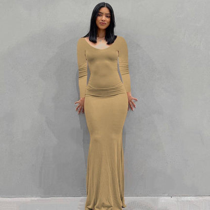 Women's Bodycon Maxi Dress Spaghetti Strap Slim Fit Lounge Dress Casual Sleeveless Dress