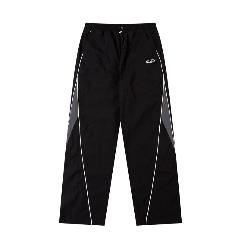 Splicing Sports Straight Leg Wide Leg Pants Loose Hip Hop Casual Versatile Streetwear Neutral Style Summer Trousers | Splice Flow