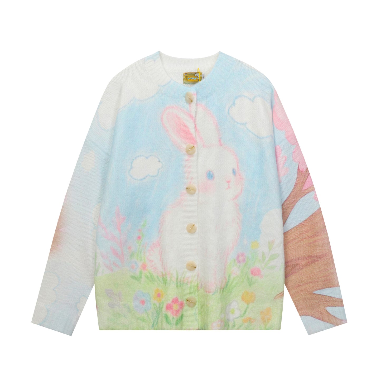 Full-Print Cartoon Cardigan Sweater Unisex Loose Fit Cute Kawaii Knit Open-Front Autumn Casual Couple Sweater | Toon Cardi