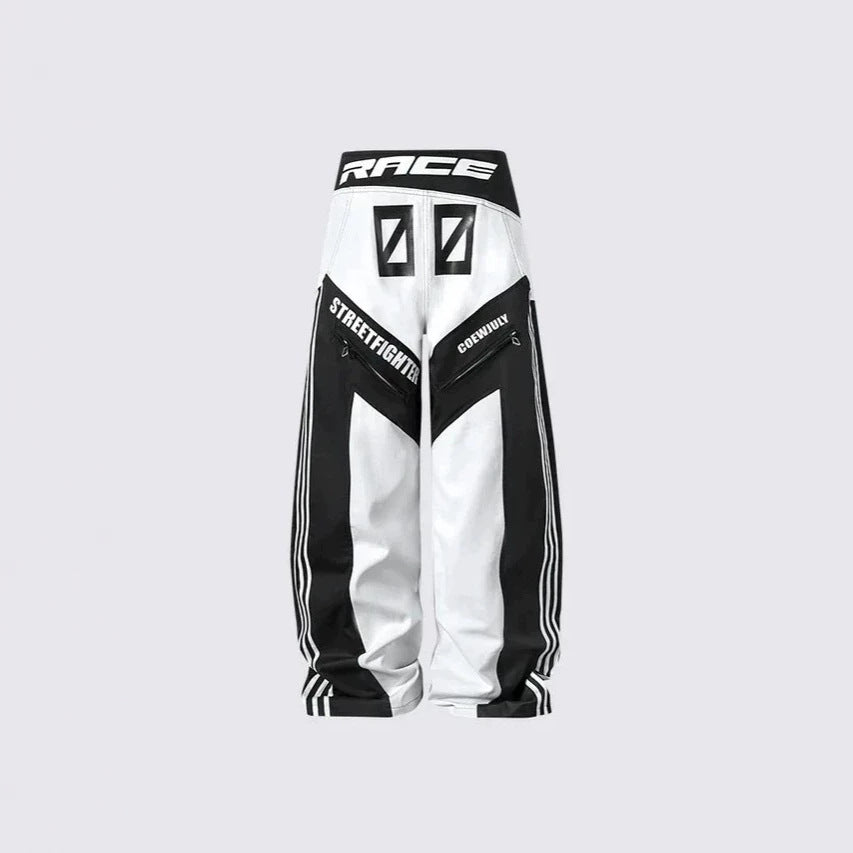 KIIKIO Racing Style Oversized Streetwear Jacket with Graphic Prints