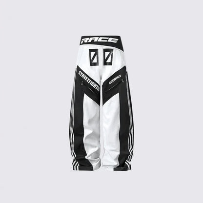 KIIKIO Racing Style Oversized Streetwear Jacket with Graphic Prints