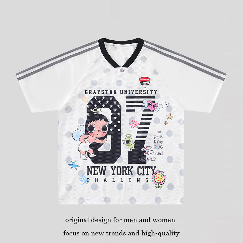 DARKAGE No.67 Angel Polka Dot Stripe Football Jersey