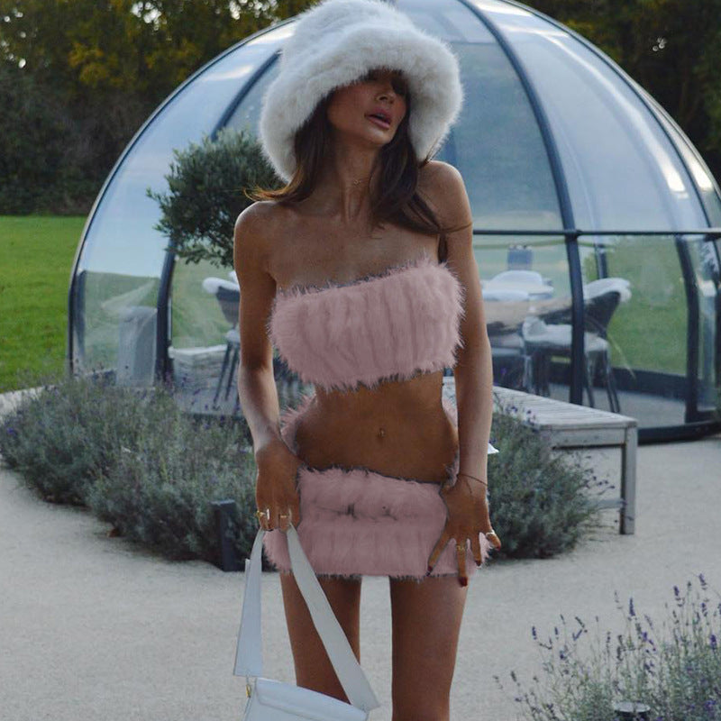 New women's clothing, sexy Spice Girls, chest wrapping, hip wrapping and versatile street style fluff suit - Seldom Seen Styles