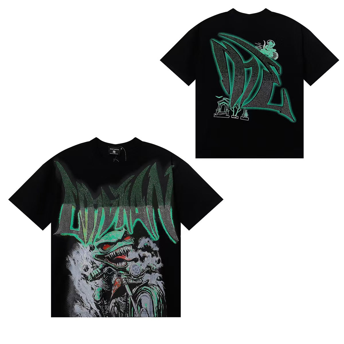 MIXED EMOTIONS Diamond Angel Jetski Rhinestone Tee