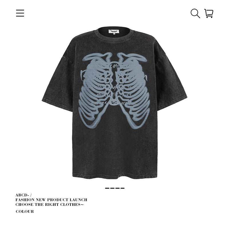 VANCARHELL Skeleton Ribcage T-Shirt
