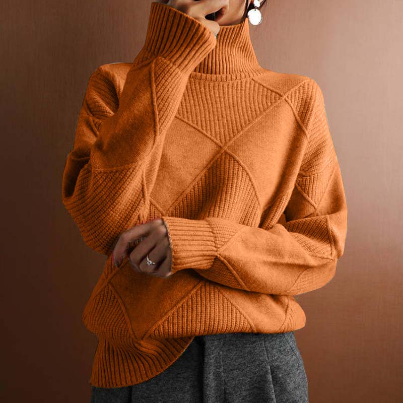 Erica | Textured Turtleneck Knit Sweater - Seldom Seen Styles
