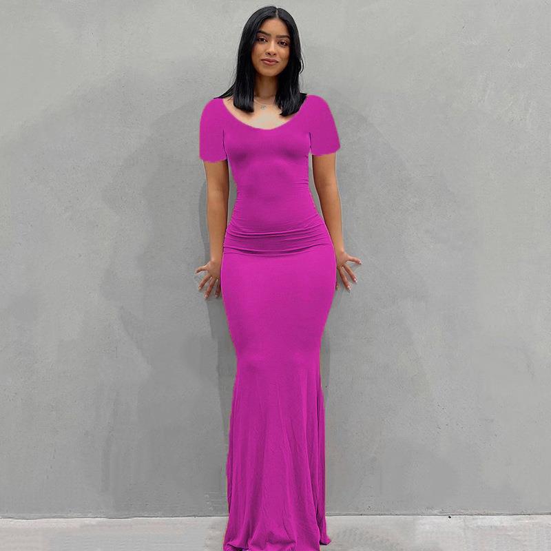 Women's Bodycon Maxi Dress Spaghetti Strap Slim Fit Lounge Dress Casual Sleeveless Dress