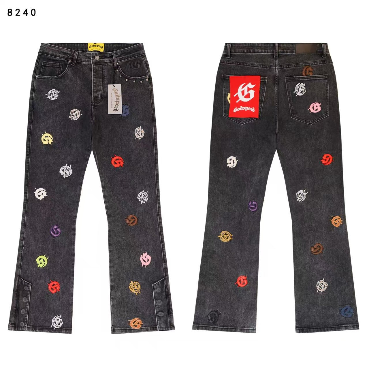 Godspeed Jeans #8211 (Distressed Retro Back Embroidery Denim)