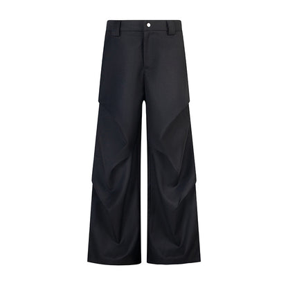DARKAGE Deconstructed 3D Pleated Wide-Leg Trousers