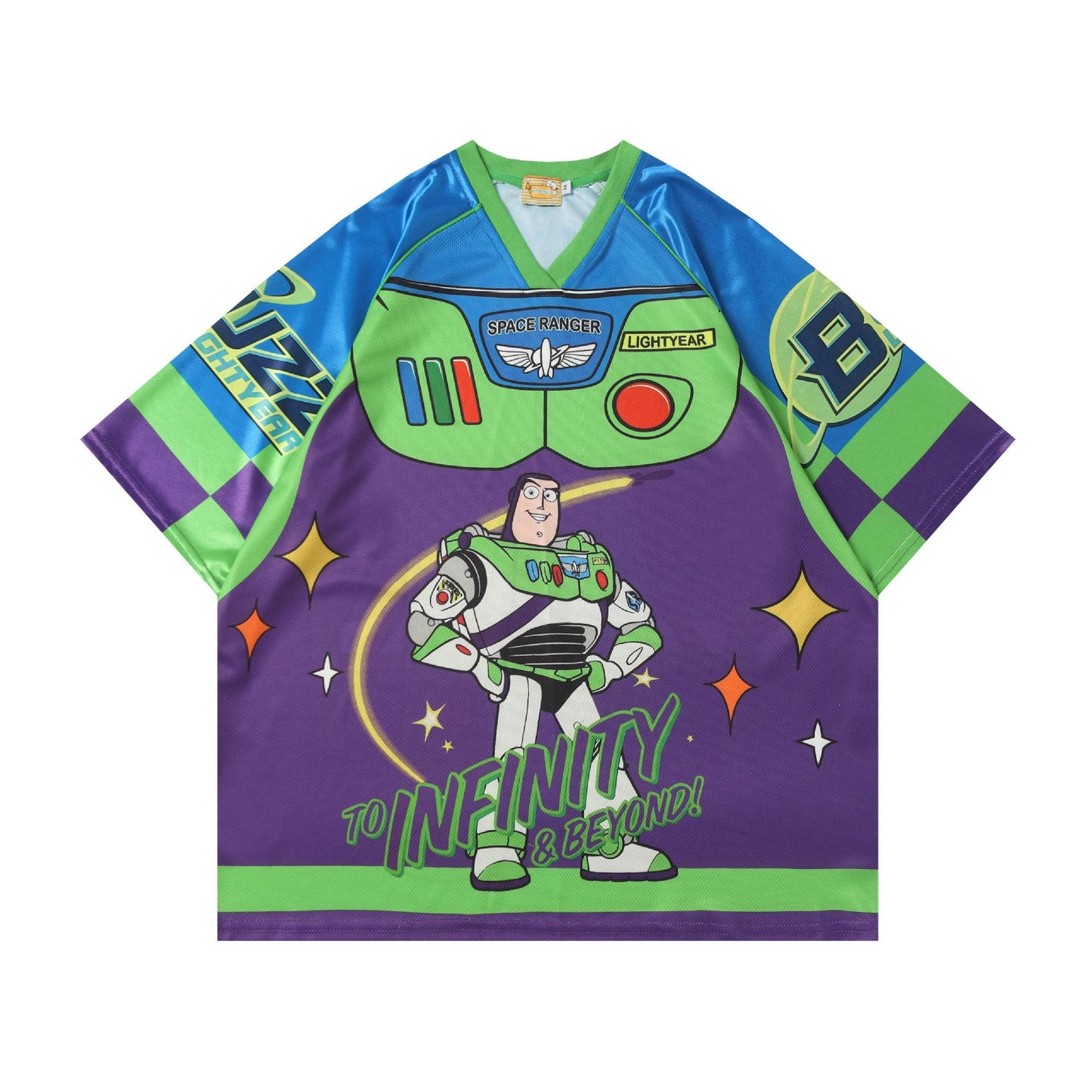 Cartoon Series Sports Jersey Short Sleeve T-Shirt Loose Fit Niche Couple Casual Streetwear Versatile Tee | Toon Jersey Tee