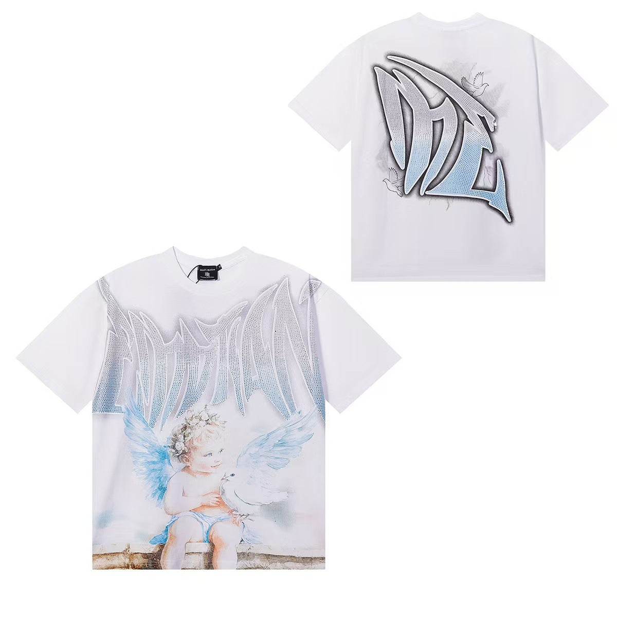 MIXED EMOTIONS Diamond Angel Jetski Rhinestone Tee