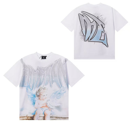 MIXED EMOTIONS Diamond Angel Jetski Rhinestone Tee