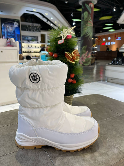 Women's Warm Snow Boots with Fur Lined Black and White Wide Winter Boots Water-resistant Mid Calf Boots for Hiking,Working,Outdoors - Seldom Seen Styles