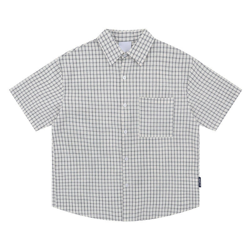 Josiah Cotton Short Sleeve Shirt - Navy Check