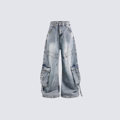Supermade Deconstructed Multi-Pocket Cargo Jeans