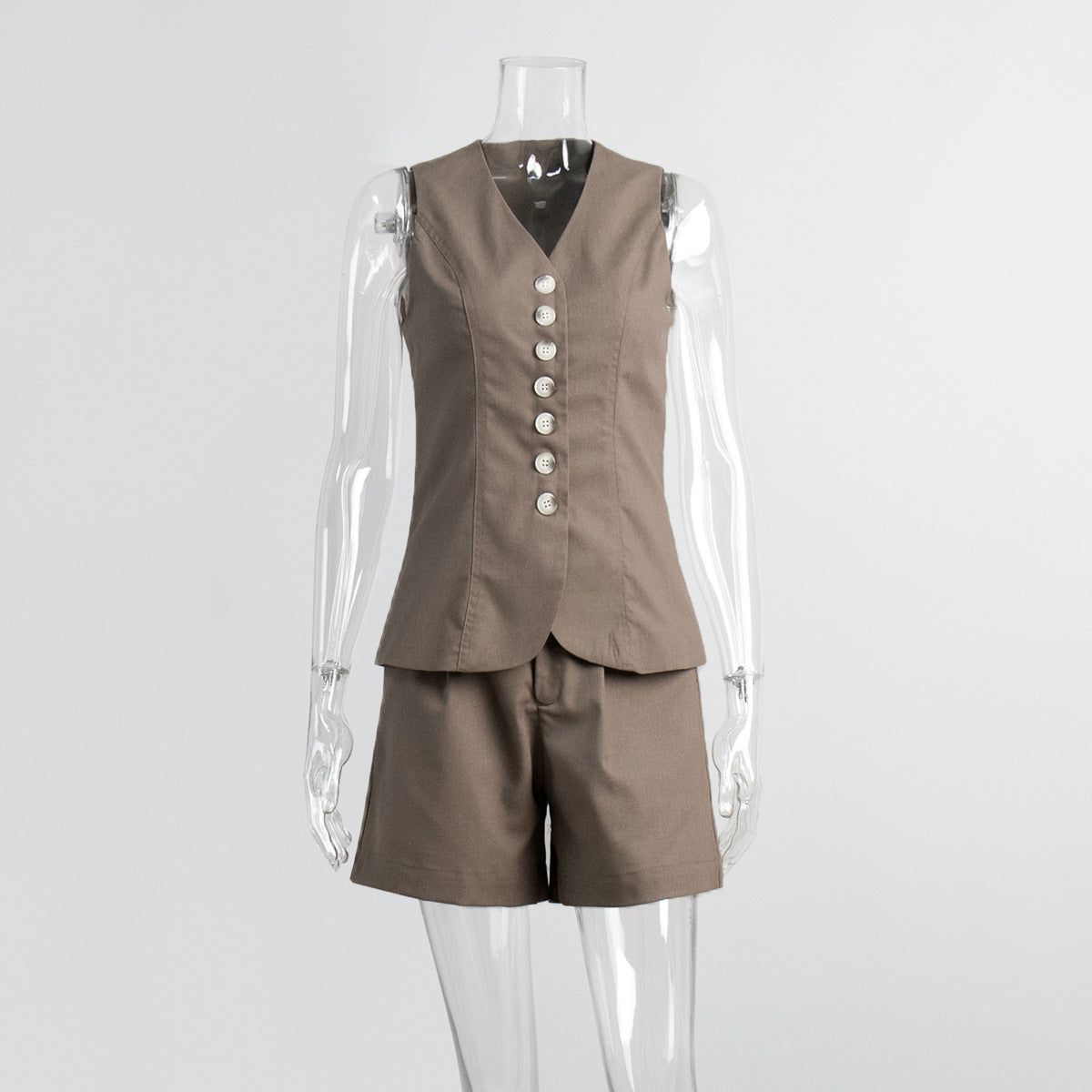Cotton and linen vest shorts set 2025 summer new commuter vest + shorts suit casual suit for women - Seldom Seen Styles