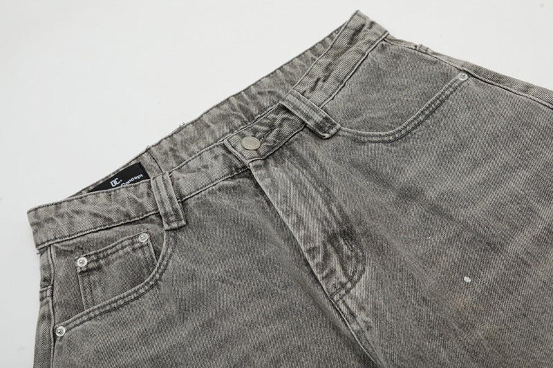 Seakoff Paint-Splatter Barrel-Leg Jeans
