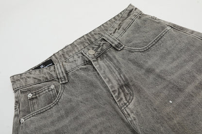 Seakoff Paint-Splatter Barrel-Leg Jeans