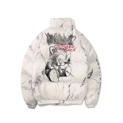 Women's American Street Oversized Hand-Stuffed Cotton Puffer Jacket Couple Autumn Winter Casual Unisex Multi-Style | Street Duo Puffer II