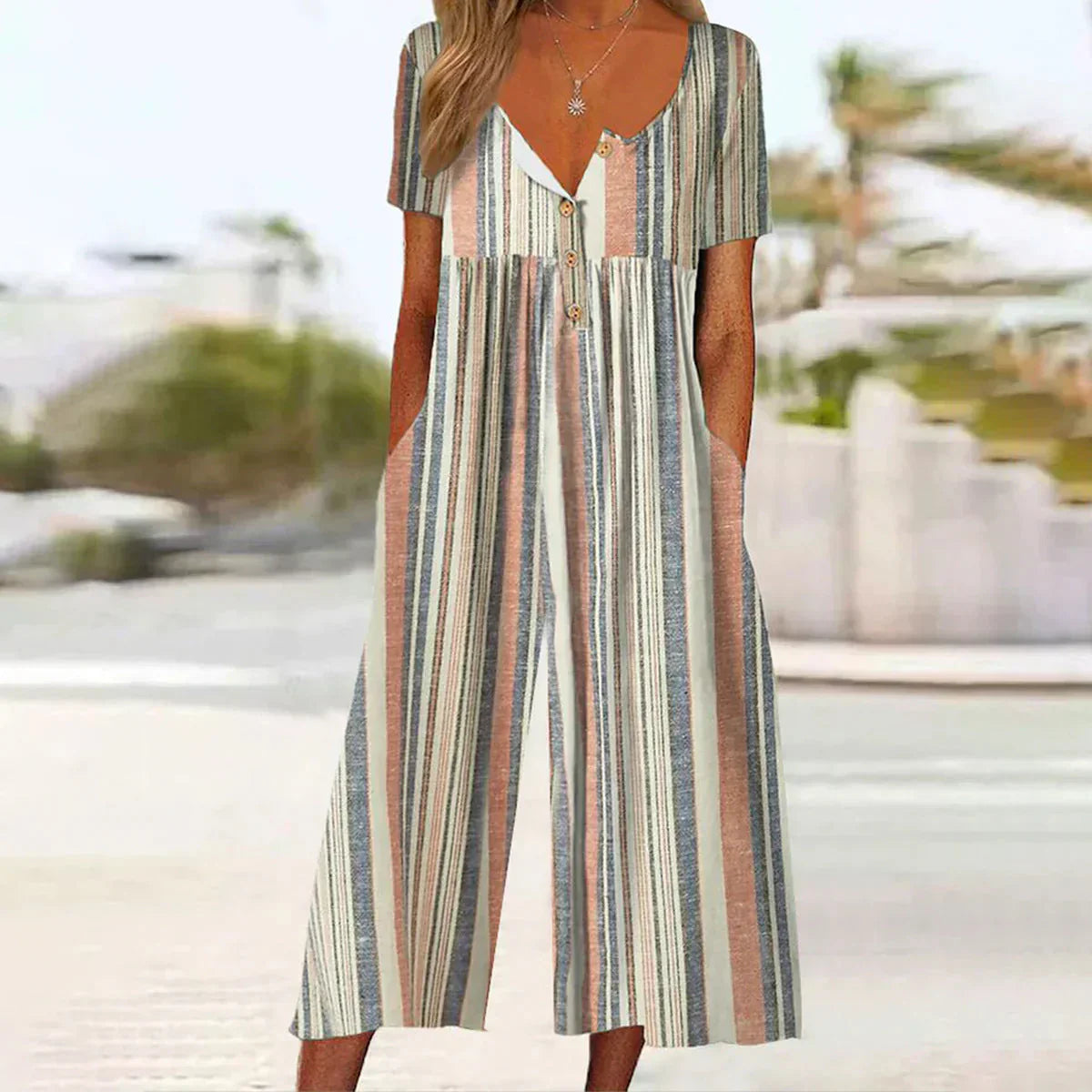 Cassidy - Button-Front Jumpsuit - Seldom Seen Styles