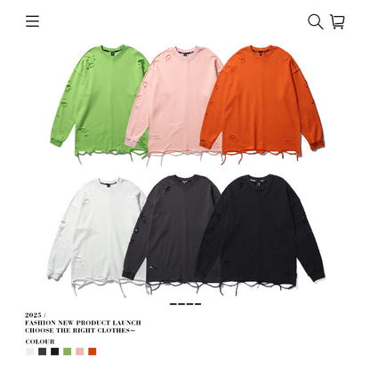 Seakoff Heavy Ripped Oversized Long Sleeve Shirt