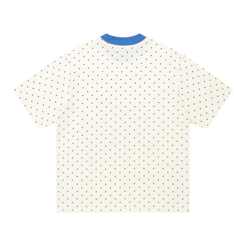 Crew Neck Short Sleeve Polka Dot Cartoon Graphic Print T-Shirt Loose Oversized Japanese Style Casual Couple Summer Top | Dot Munch
