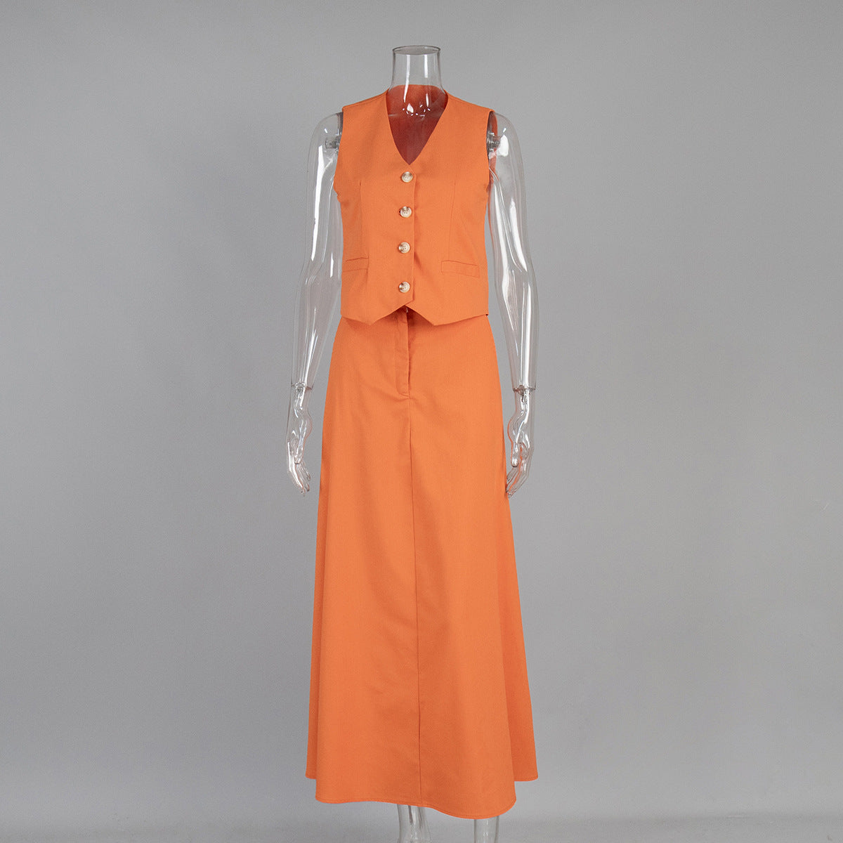 Cotton and linen vest skirt suit women's summer new vest + large swing skirt casual suit - Seldom Seen Styles