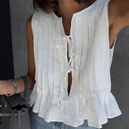 New women's clothing strap cotton and linen women's shirt