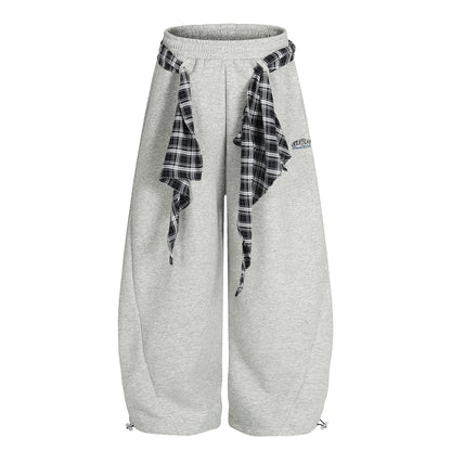 Aelfric Eden Plaid Tie Baggy Barrel Sweatpants