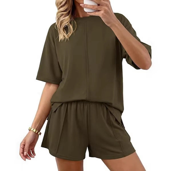 Women's Two Piece Shorts Set Casual Lounge Set Oversized T Shirt and Shorts Matching Set Summer Outfit