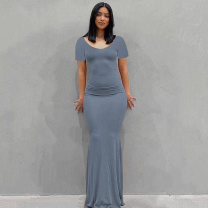 Women's Bodycon Maxi Dress Spaghetti Strap Slim Fit Lounge Dress Casual Sleeveless Dress