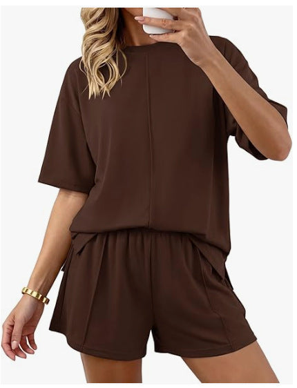 Women's Two Piece Shorts Set Casual Lounge Set Oversized T Shirt and Shorts Matching Set Summer Outfit