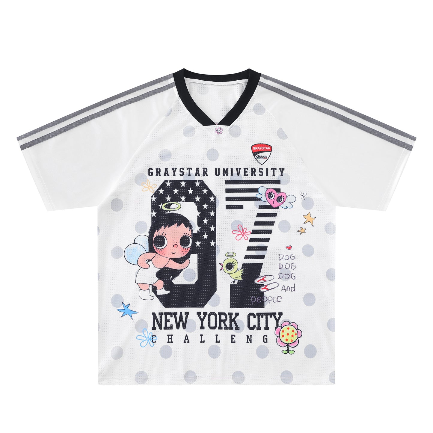 DARKAGE No.67 Angel Polka Dot Stripe Football Jersey