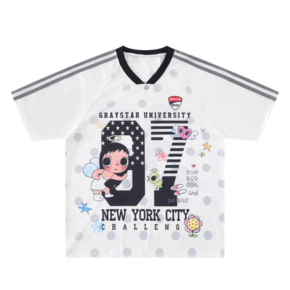 DARKAGE No.67 Angel Polka Dot Stripe Football Jersey