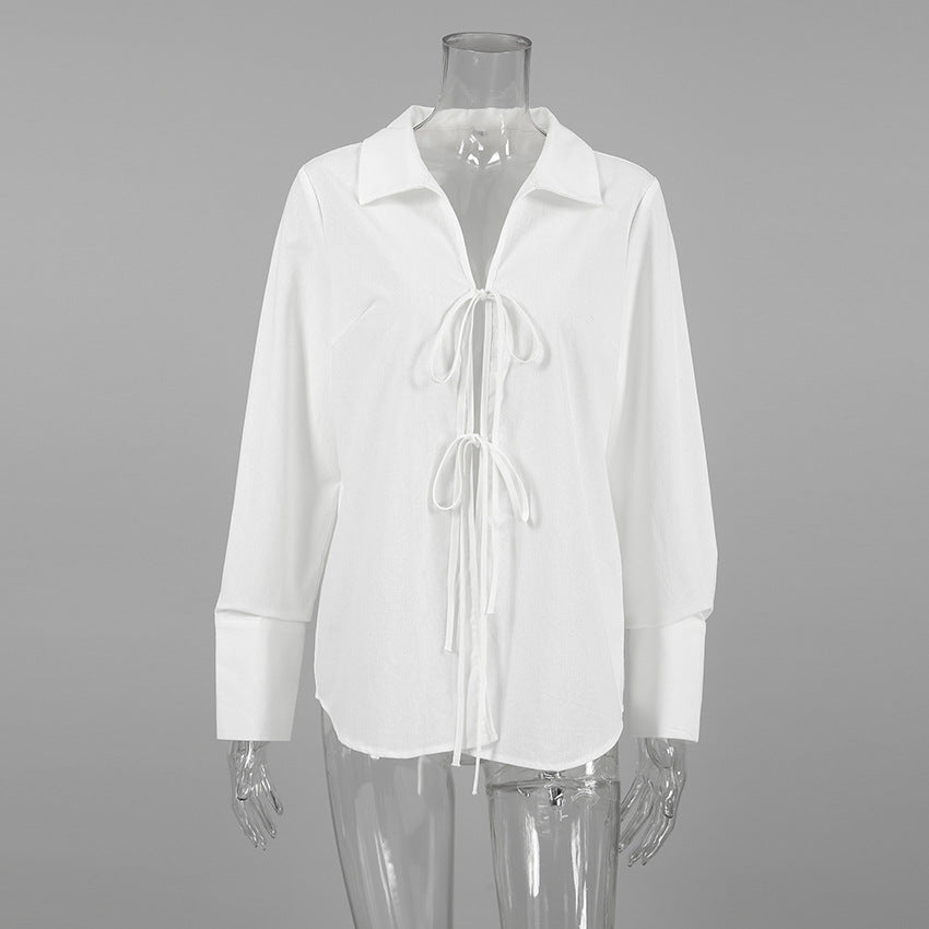 Siren Tie-Up Top - White - Seldom Seen Styles