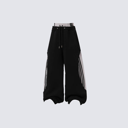 KIIKIO Double Waistband Stripe Track Pants